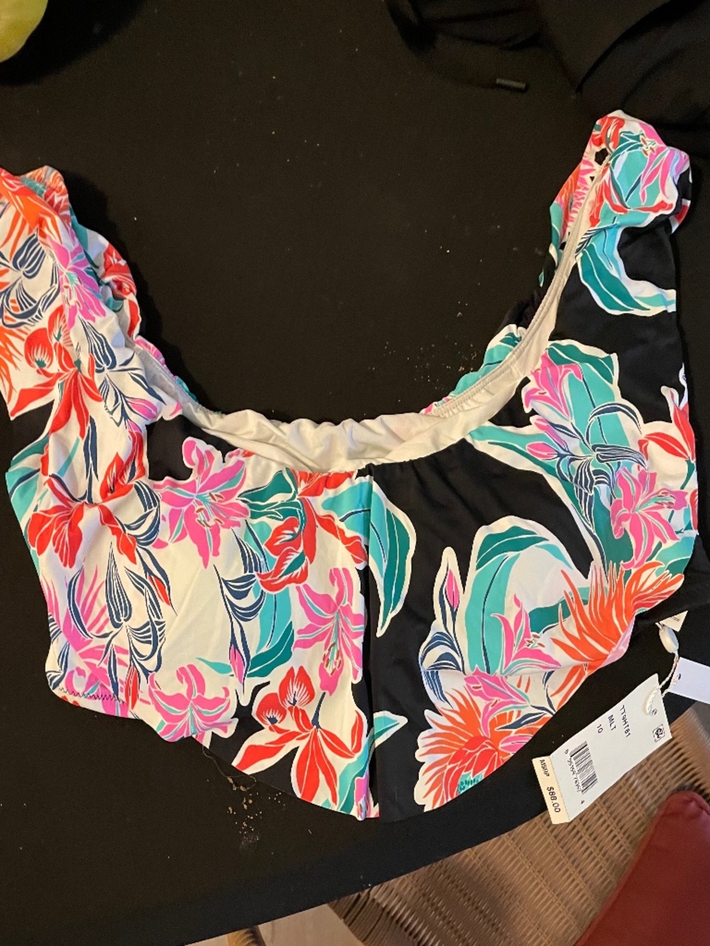 Trina Turk size 10 island off shoulder bathing suit top NEW w Tags